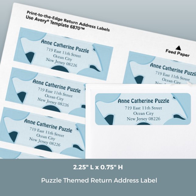 Jigsaw Puzzle Kids Birthday Party Return Address (Jigsaw Puzzle Kids Birthday Party Return Address Label, 2.25x0.75 Inch)