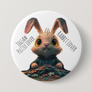 Jigsaw puzzle lover and Rabbit lovers 7.5 Cm Round Badge