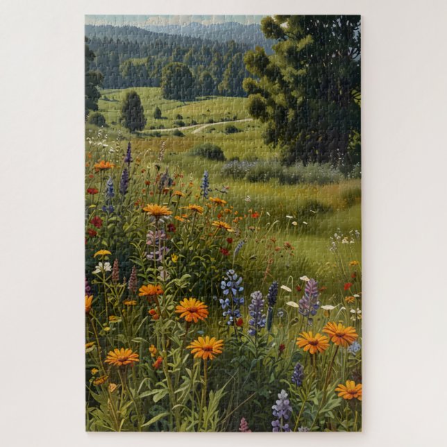 Jigsaw puzzle of a meadow of wildflowers (Vertical)