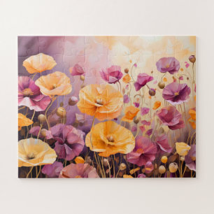 Jigsaw Puzzle of Poppies in a field soft colours