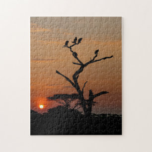 Jigsaw puzzle of Silhouette of Vultures in Tree