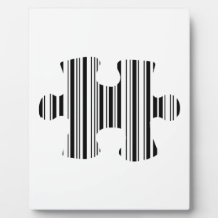 JIGSAW PUZZLE PIECE BAR CODE Pattern Design Plaque