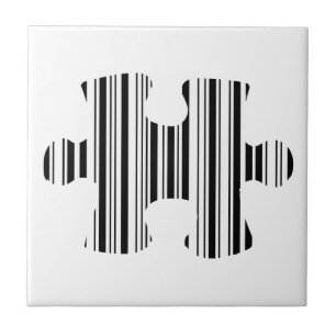 JIGSAW PUZZLE PIECE BAR CODE Pattern Design Tile