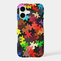 Jigsaw Puzzle pieces on black