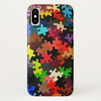 Jigsaw Puzzle pieces on black