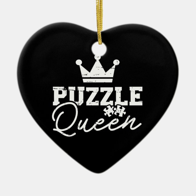 Jigsaw puzzle queen ceramic tree decoration (Front)