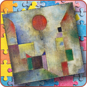 JIGSAW PUZZLE - "Red Balloon" -Paul Klee Art 20x20