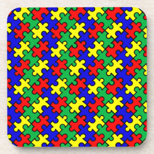 Jigsaw Puzzle Seamless Pattern-22675 Coaster
