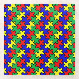 Jigsaw Puzzle Seamless Pattern-22675 Glass Coaster