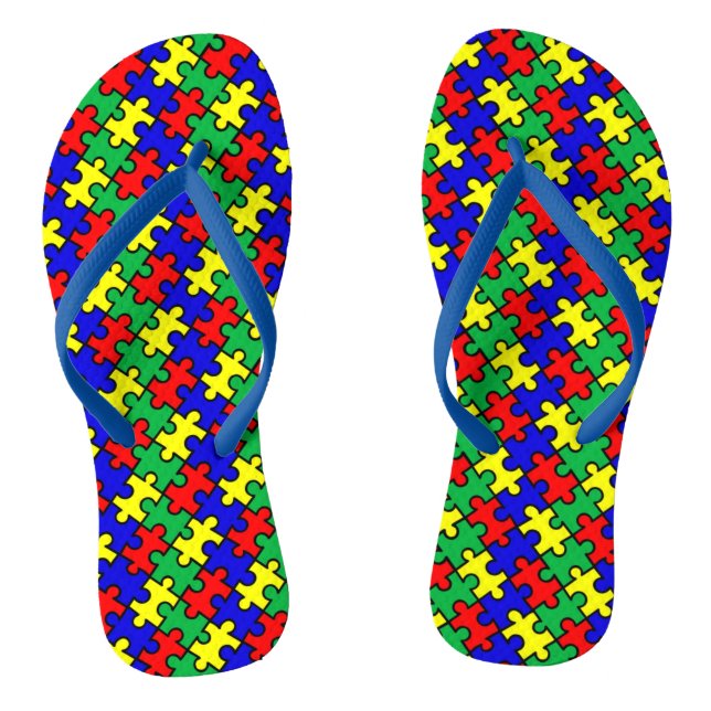Jigsaw Puzzle Seamless Pattern-22675 Jandals (Footbed)