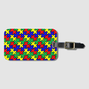 Jigsaw Puzzle Seamless Pattern Luggage Tag