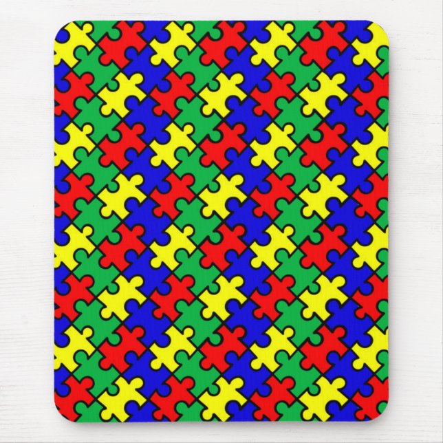 Jigsaw Puzzle Seamless Pattern Mouse Pad (Front)