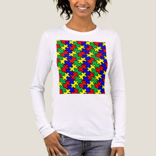 Jigsaw Puzzle Seamless Pattern Tri-Blend Shirt
