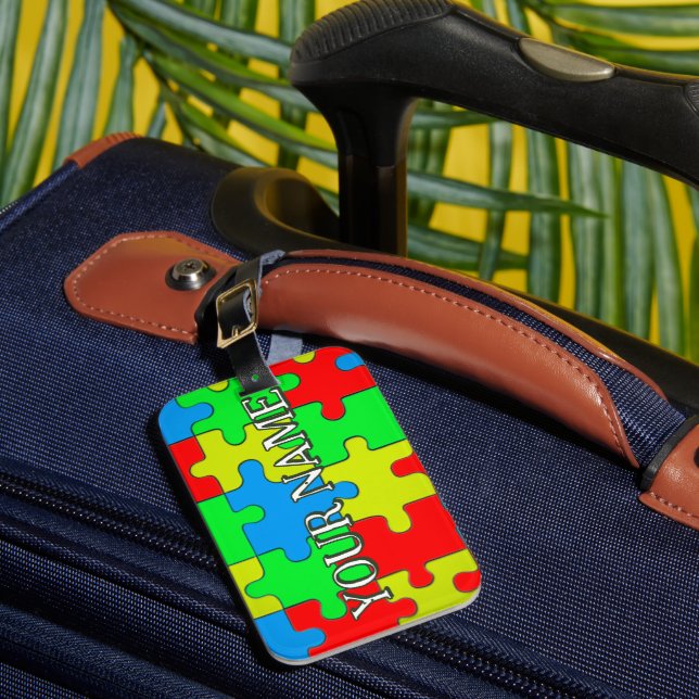 Jigsaw Puzzle Theme Personalized  Luggage Tag (Front Insitu 1)