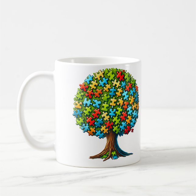 Jigsaw Puzzle Tree Coffee Mug (Left)