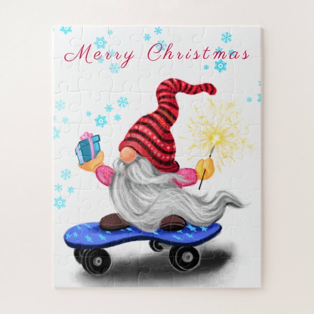 Jigsaw Puzzle with Christmas Gnome (Vertical)