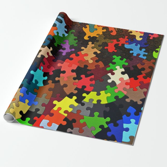 jigsaw puzzle wrapping paper (Unrolled)