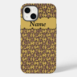 Jigsaw Stars chocolate and yellow personalised iPhone 14 Case