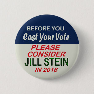 Jill Stein Green Party for Presidenr 2016 6 Cm Round Badge