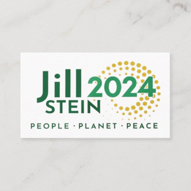 Jill Stein People Planet Peace Campaign Calling Card (Front)