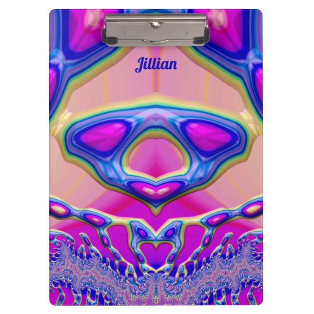 JILLIAN ~ BIZARRE 3D! ~ Pink Blue Green original   Clipboard (Front)