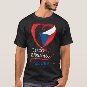 Jilove Czech Republic Heart Flag Lion Coat Of Arm  T-Shirt