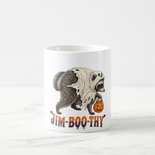 Jim Boo Thy Funny Ghost Racoon Halloween Jimothy Coffee Mug