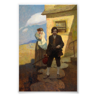 Jim Hawkins leaves home by Newell Convers Wyeth Photo Print