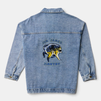 Jim James Jimothy Pop Art Racoon Design Denim Jacket