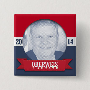 JIM OBERWEIS CAMPAIGN 15 CM SQUARE BADGE