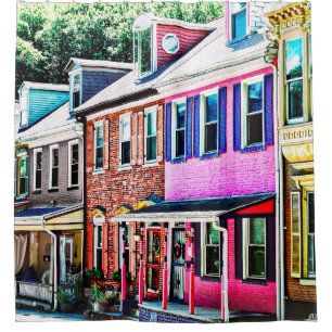 Jim Thorpe Pa - Colourful Street Shower Curtain