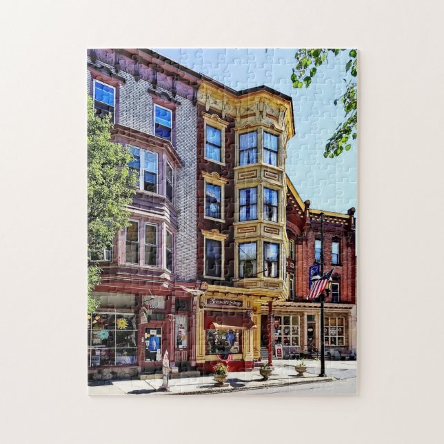 Jim Thorpe Pa - Shops Along Broadway Jigsaw Puzzle (Vertical)