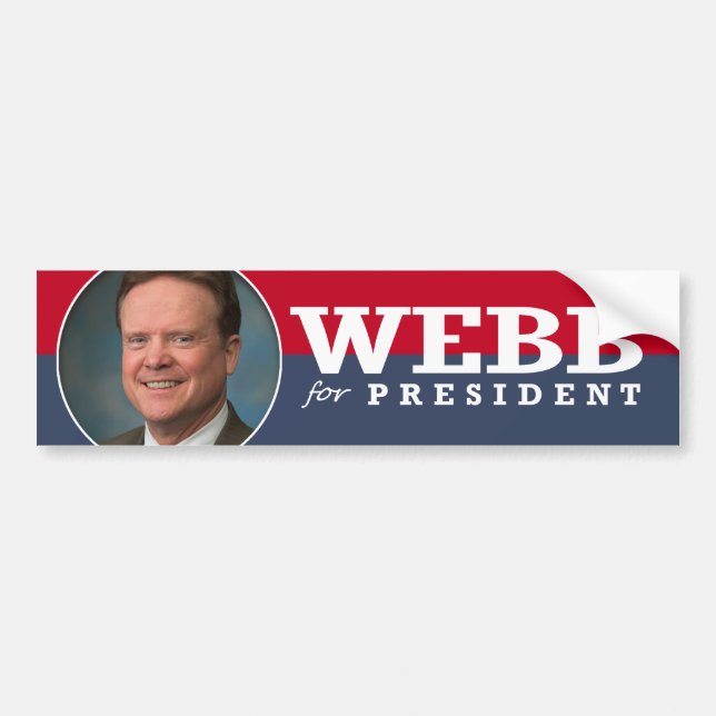 JIM WEBB 2016 BUMPER STICKER (Front)