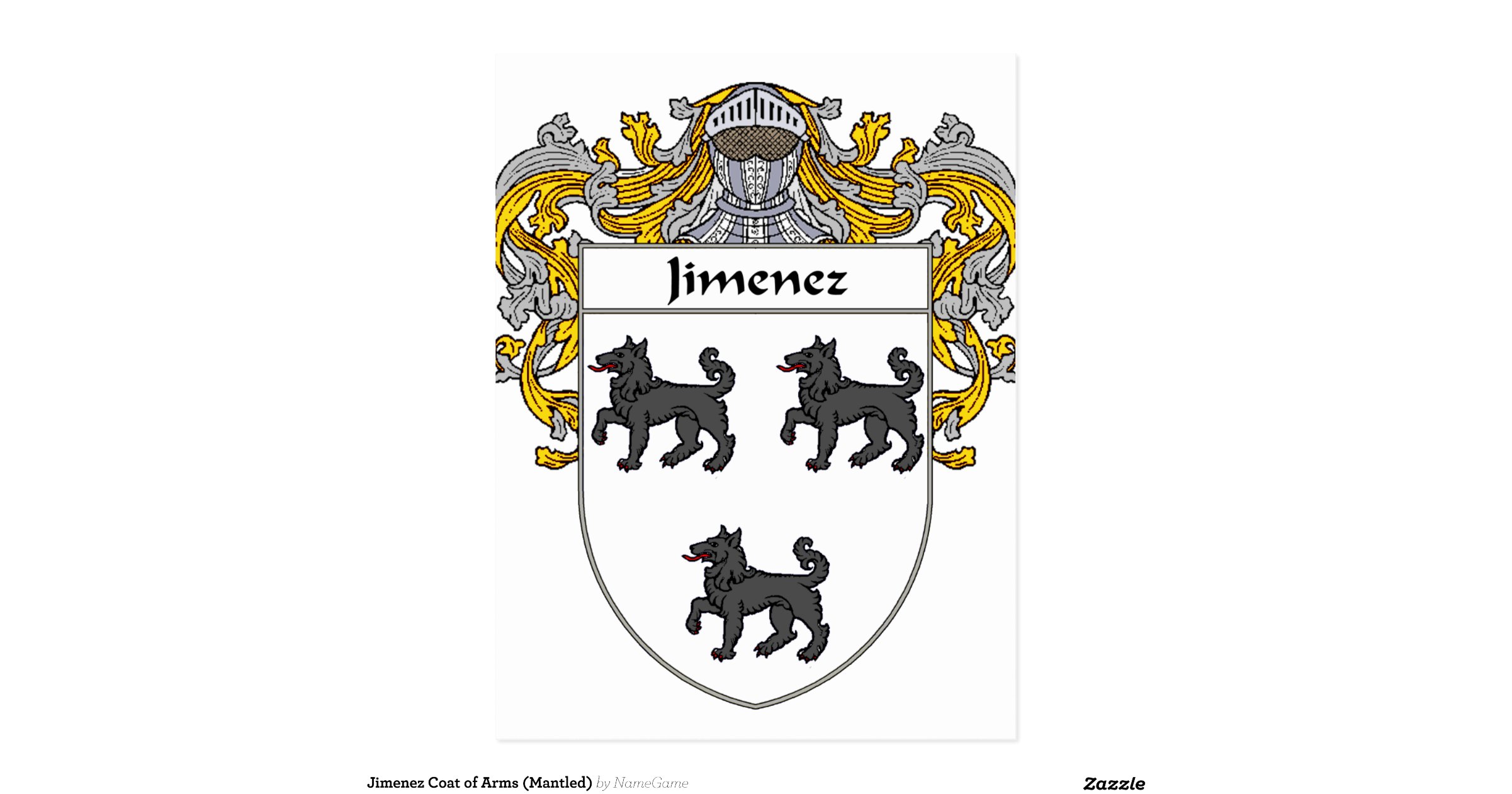 Jimenez Coat of Arms (Mantled) Postcard | Zazzle