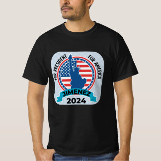  Jimenez For President 2024 with Flag and Statue T-Shirt