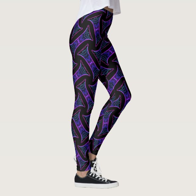 Jimette Design mauve blue leggings on black (Right)