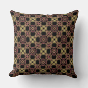 Jimette Square Cushion Brown Design yellow orange