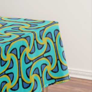 Jimette tablecloth Black and turquoise yellow desi