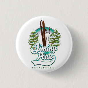 jiminy peak massachusetts ski logo 3 cm round badge