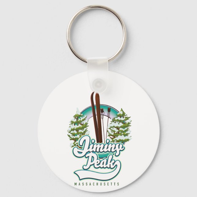 jiminy peak massachusetts ski logo key ring (Front)