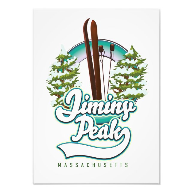 jiminy peak massachusetts ski logo photo print (Front)