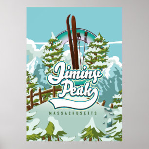 jiminy peak massachusetts ski logo poster