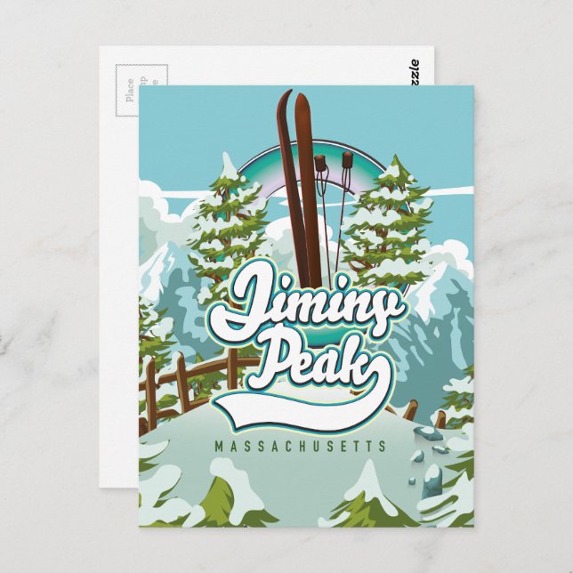 Jiminy Peak massachusetts skiing Postcard (Front/Back)