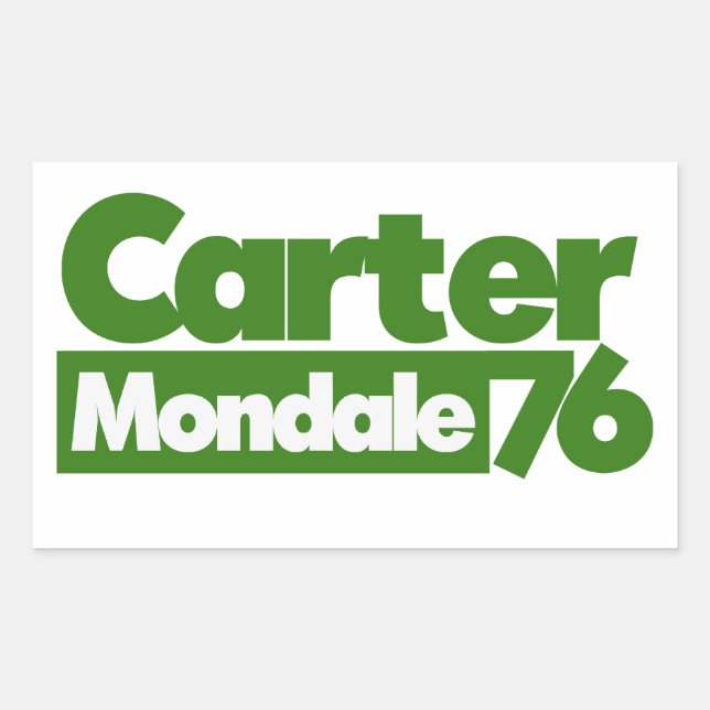 Jimmy Carter 76 Carter Mondale retro Politics Rectangular Sticker (Front)