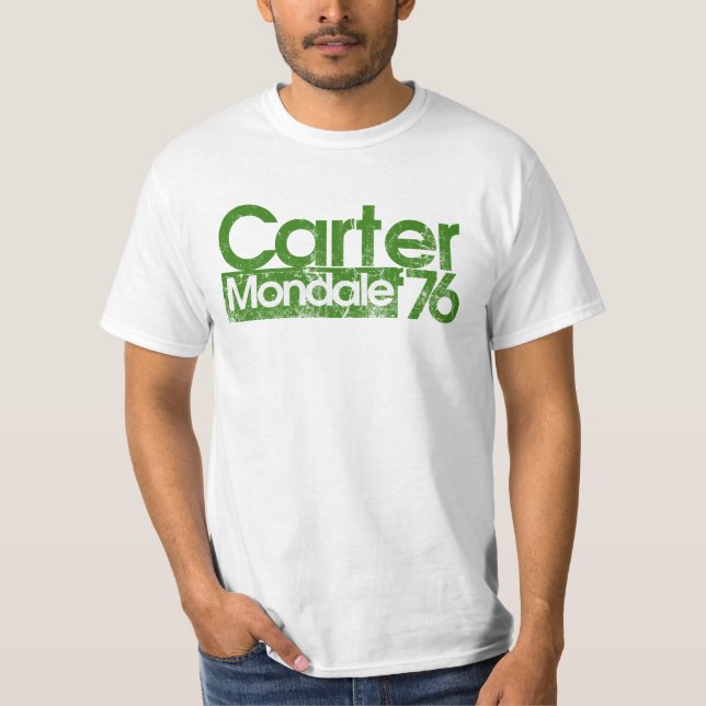 Jimmy Carter Mondale 76 1970s politics T-Shirt (Front)