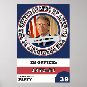 Jimmy Carter Presidential History Retro Poster