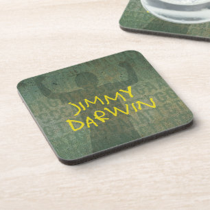 Jimmy Darwin Book Cover Coaster