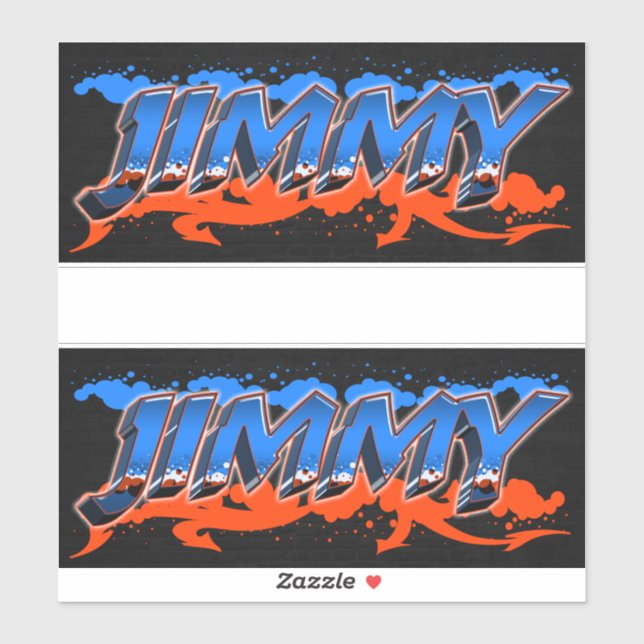 Jimmy First Name Graffiti Sticker (Sheet)