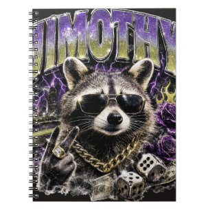 Jimothy Cool Racoon Urban Streetwear Notebook