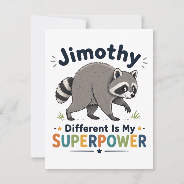 Jimothy different is my superpower invitation (Front)